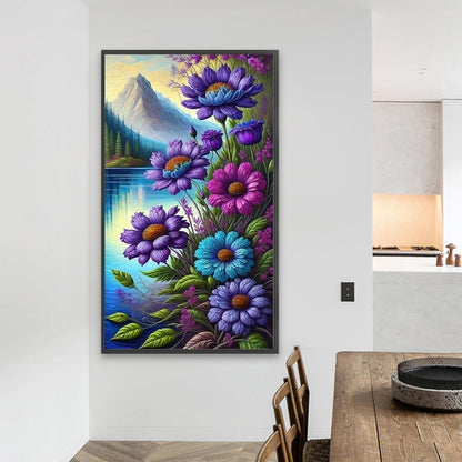 Flowers By The Lake - Full Square Drill Diamond Painting 40*70CM