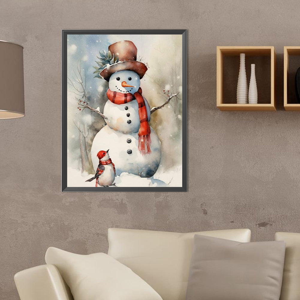 Christmas Snowman - Full Round Drill Diamond Painting 30*40CM