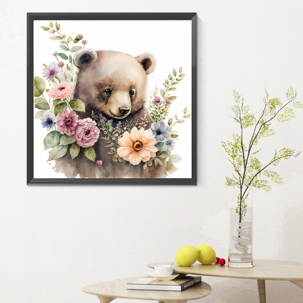 Garland Brown Bear - Full Round Drill Diamond Painting 30*30CM