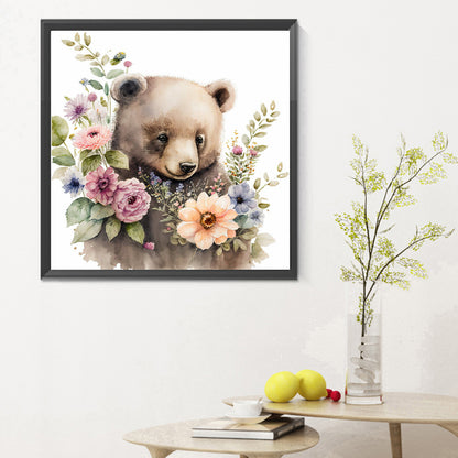 Garland Brown Bear - Full Round Drill Diamond Painting 30*30CM