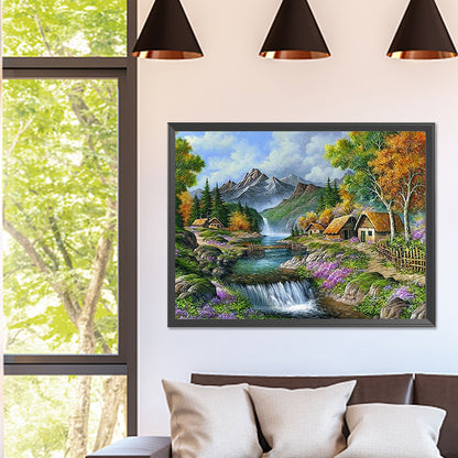 Waterfall Country - Full Square Drill Diamond Painting 40*30CM