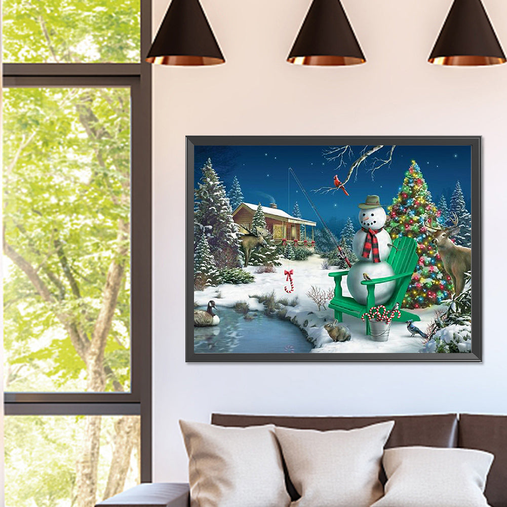 Snowy Countryside - Full Square Drill Diamond Painting 40*30CM