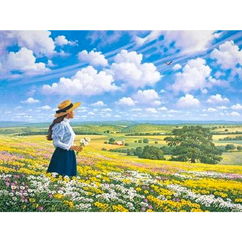 Flower Field - Full Square Drill Diamond Painting 40*30CM