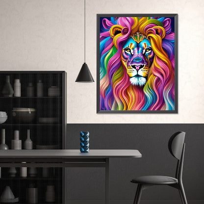 Colorful Lion - Full Square Drill Diamond Painting 40*50CM