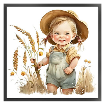 Children Busy At Farm Work - 11CT Stamped Cross Stitch 40*40CM