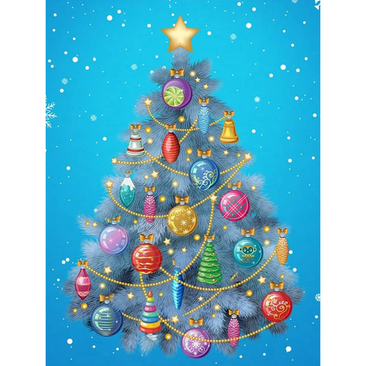 Christmas Tree With Lights - Full Round Drill Diamond Painting 30*40CM