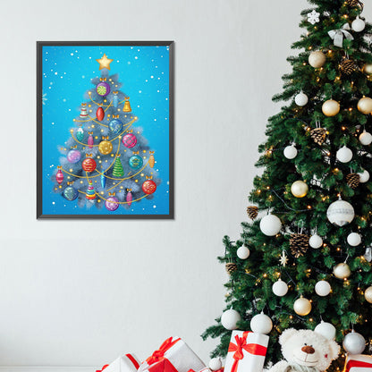 Christmas Tree With Lights - Full Round Drill Diamond Painting 30*40CM