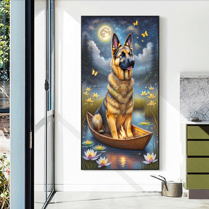 Wolfdog On The Boat - Full Round Drill Diamond Painting 40*70CM