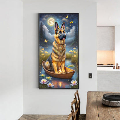 Wolfdog On The Boat - Full Round Drill Diamond Painting 40*70CM