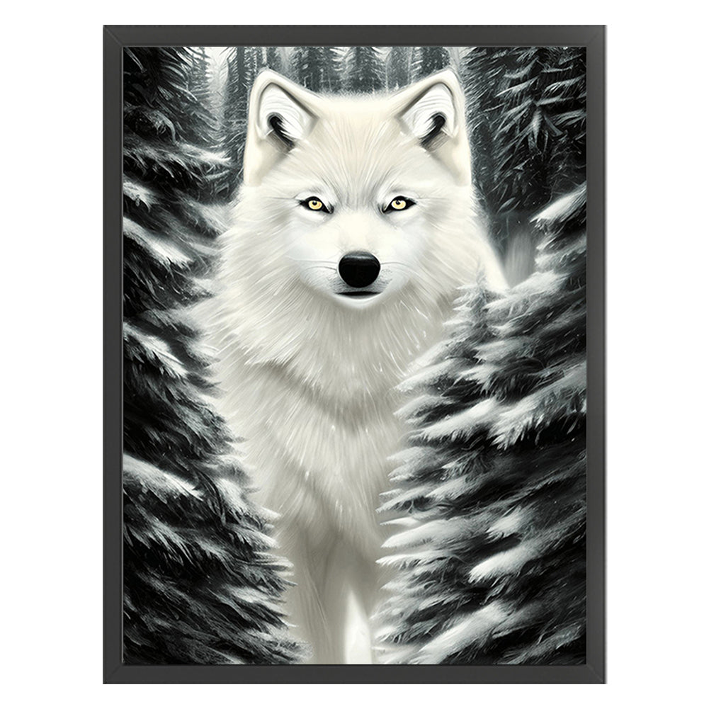 White Wolf - 11CT Stamped Cross Stitch 40*53CM