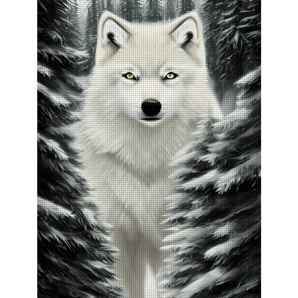 White Wolf - 11CT Stamped Cross Stitch 40*53CM