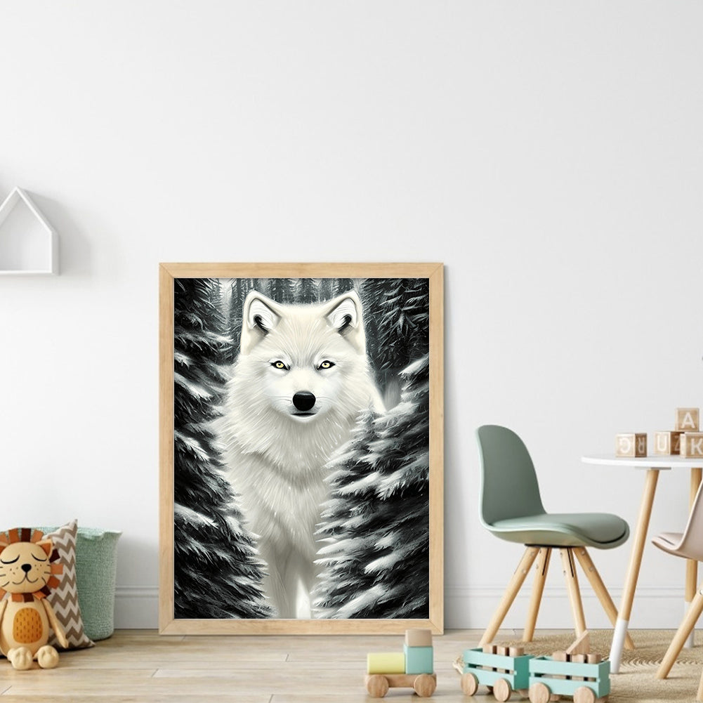 White Wolf - 11CT Stamped Cross Stitch 40*53CM