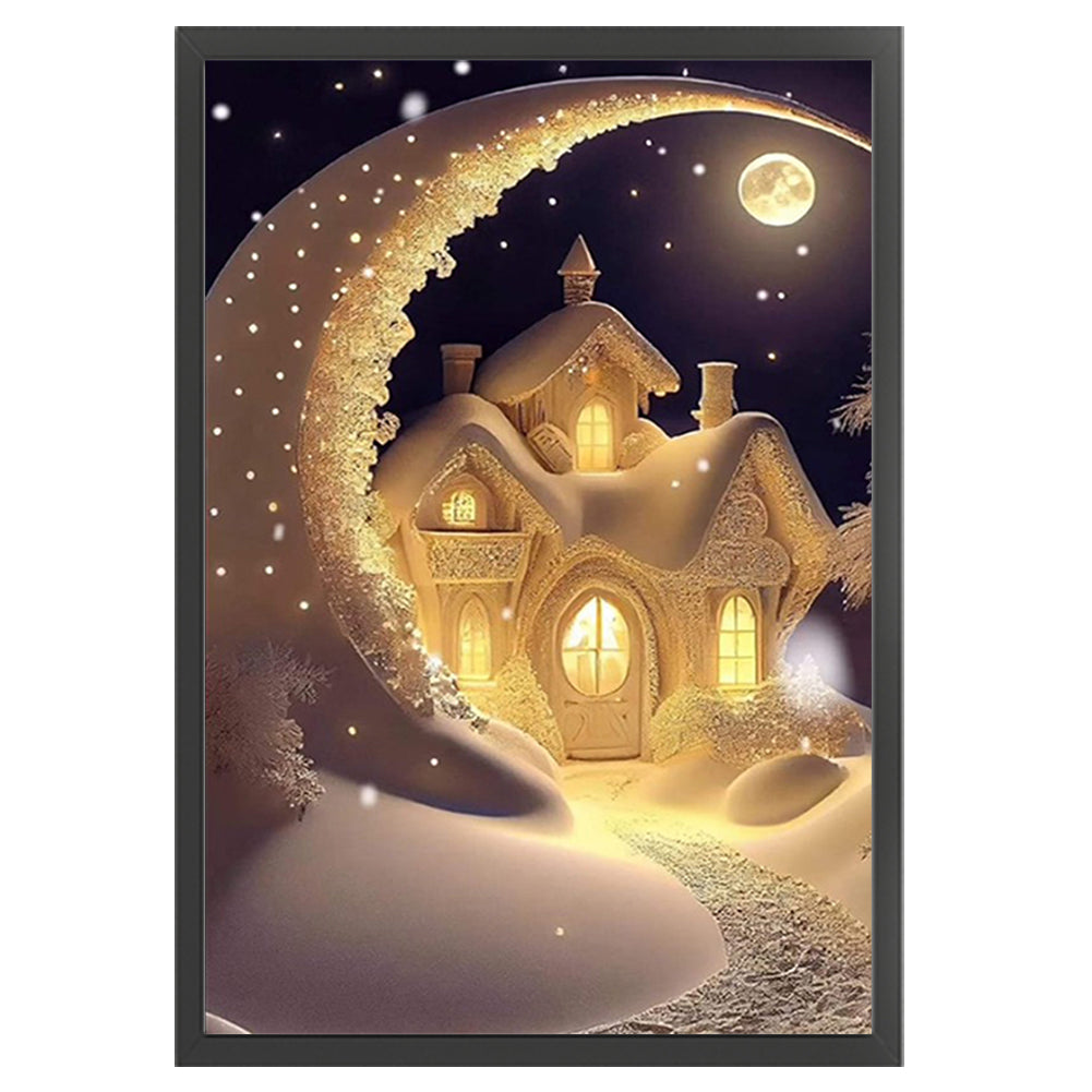 Moon Igloo - 11CT Stamped Cross Stitch 40*60CM