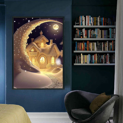 Moon Igloo - 11CT Stamped Cross Stitch 40*60CM