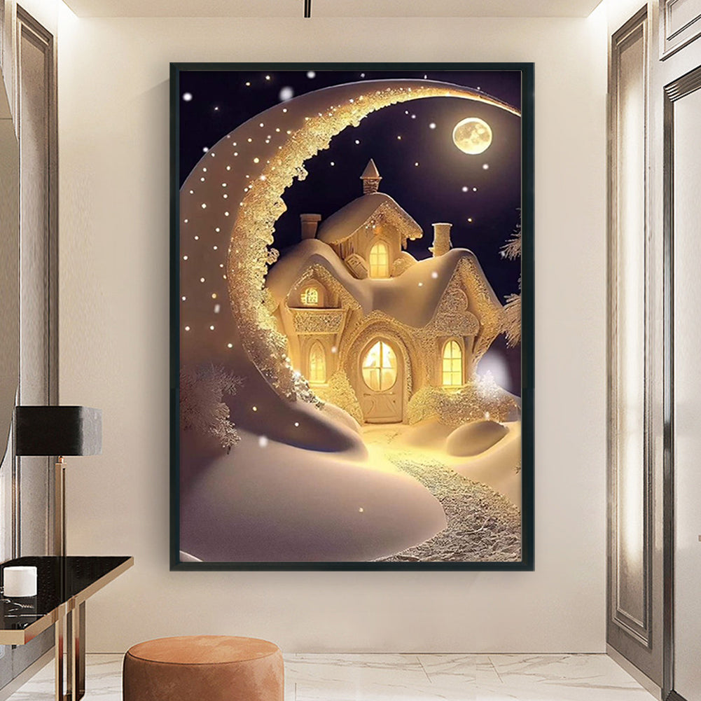 Moon Igloo - 11CT Stamped Cross Stitch 40*60CM