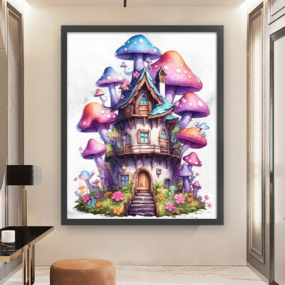 Mushroom House - 11CT Stamped Cross Stitch 50*60CM