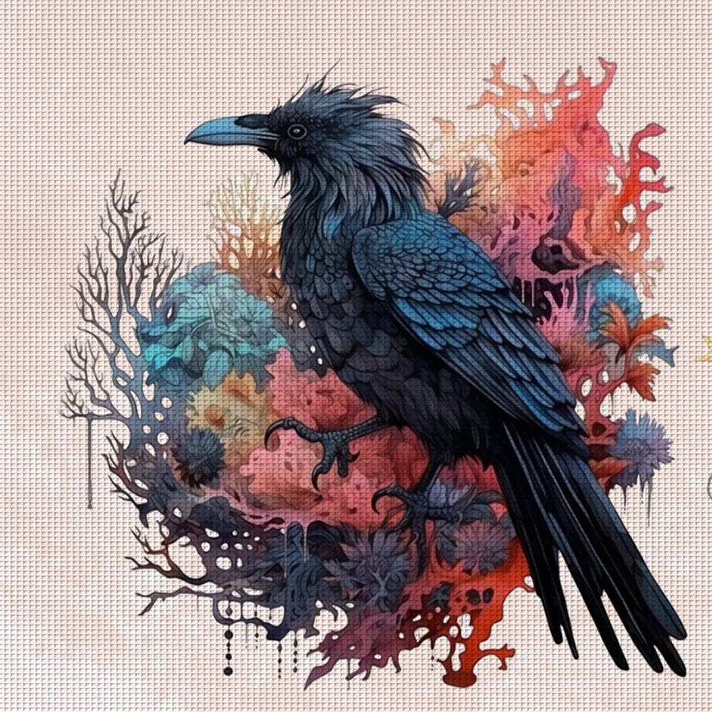 Crow - 11CT Stamped Cross Stitch 60*60CM