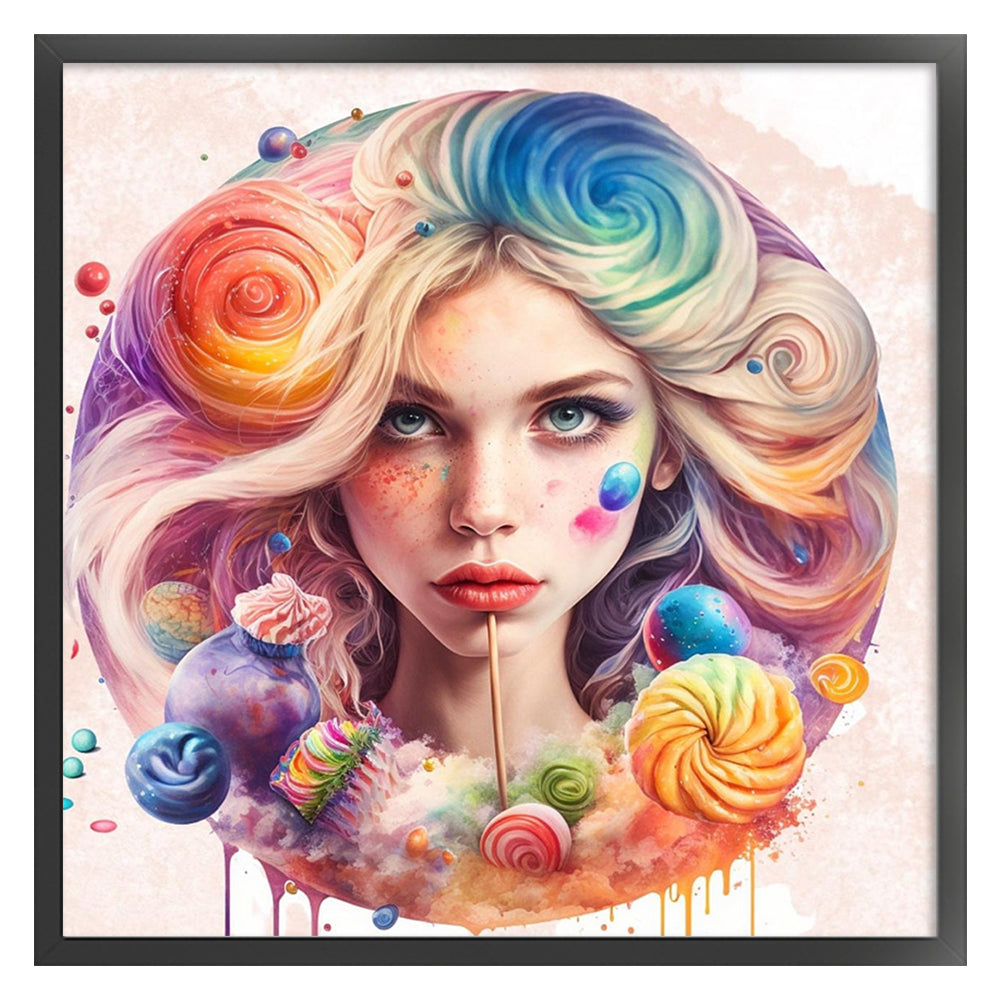 Rainbow Woman - 11CT Stamped Cross Stitch 60*63CM