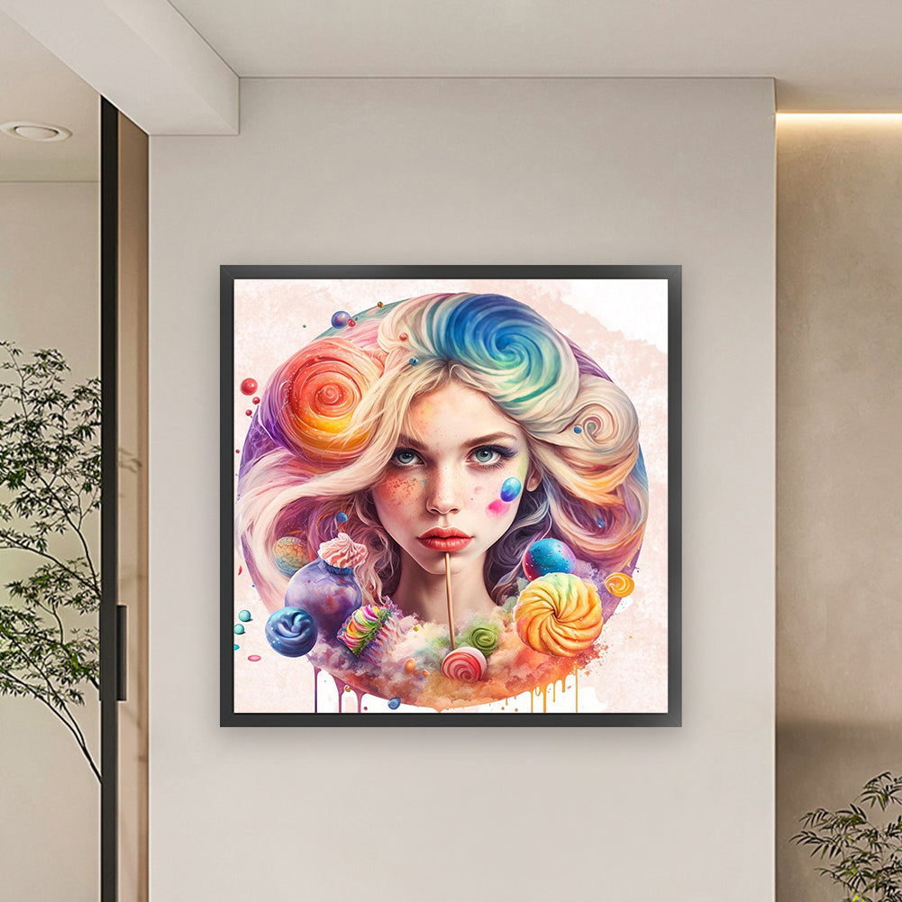 Rainbow Woman - 11CT Stamped Cross Stitch 60*63CM