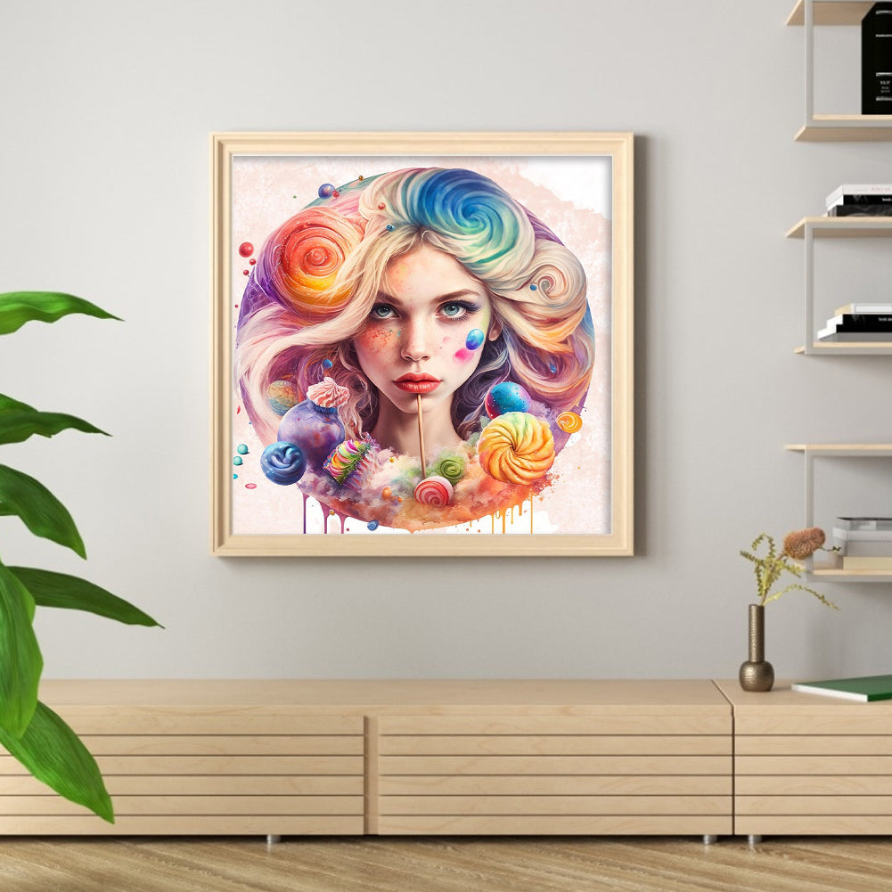 Rainbow Woman - 11CT Stamped Cross Stitch 60*63CM