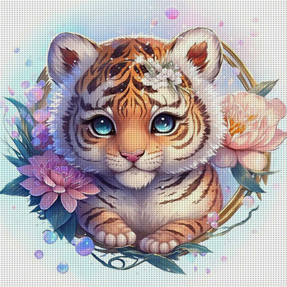 Little Tiger - 11CT Stamped Cross Stitch 40*40CM