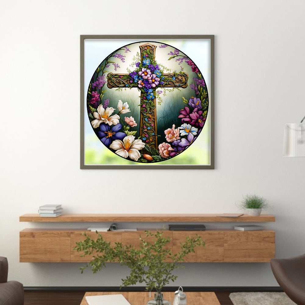 Flowers - 11CT Stamped Cross Stitch 40*40CM