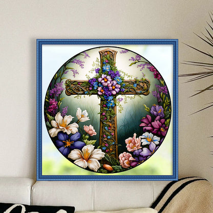 Flowers - 11CT Stamped Cross Stitch 40*40CM