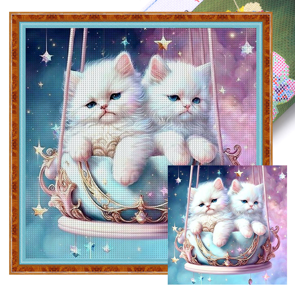 Fantasy Cat - 11CT Stamped Cross Stitch 40*40CM