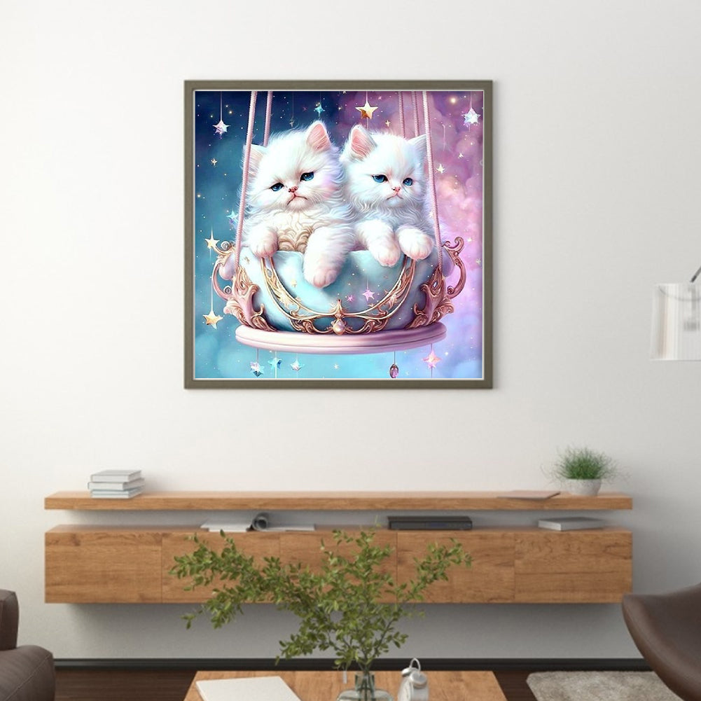 Fantasy Cat - 11CT Stamped Cross Stitch 40*40CM