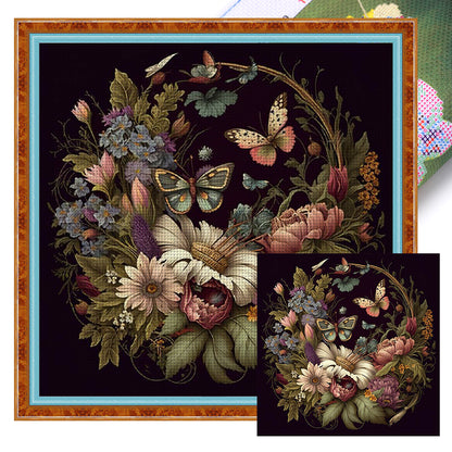 Flower Basket - 11CT Stamped Cross Stitch 40*40CM