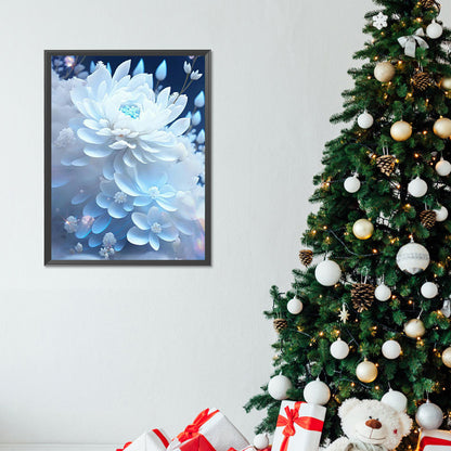 Snow-Colored Ice Lotus Flower - Full Round Drill Diamond Painting 30*40CM