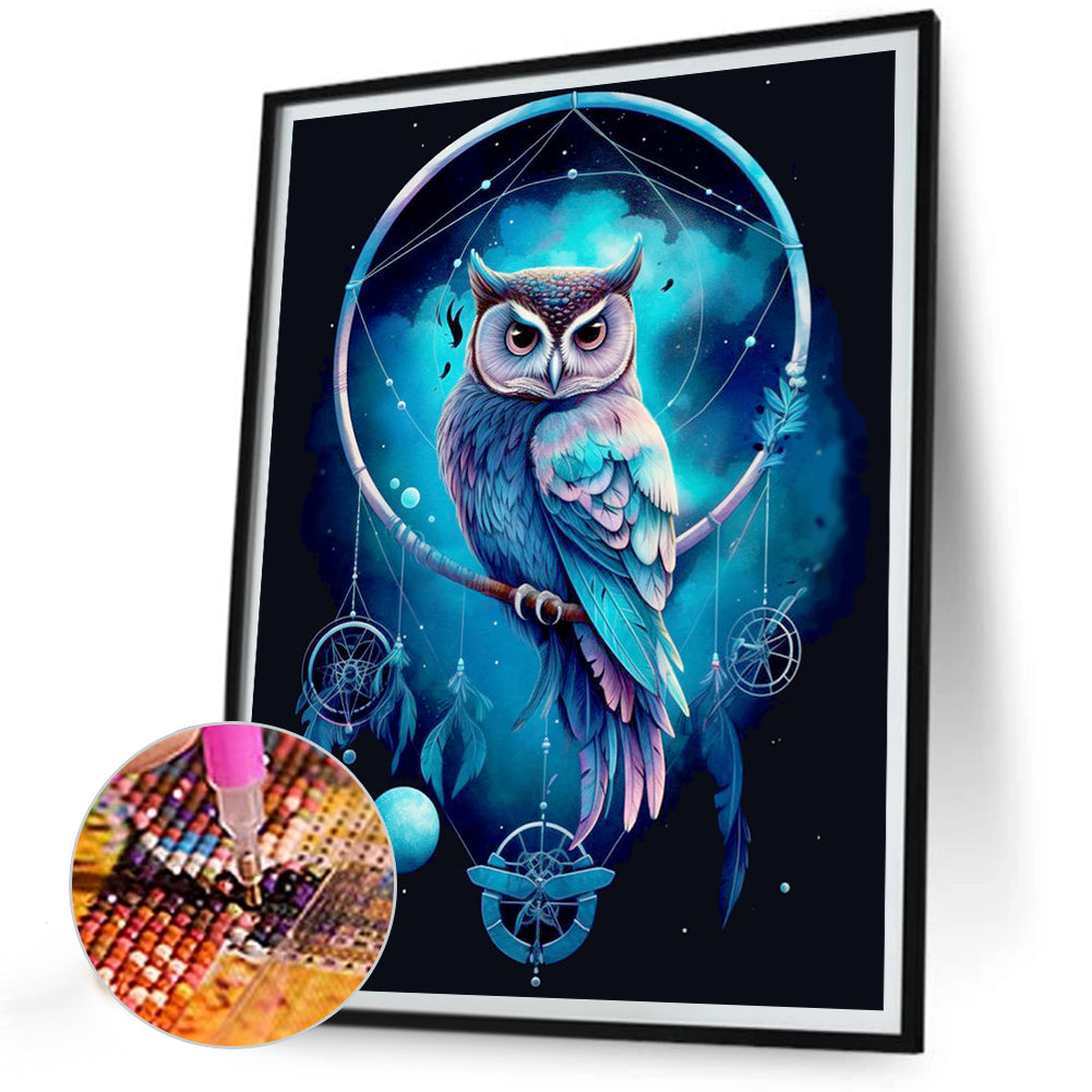 Owl And Dream Catcher - Full Round Drill Diamond Painting 30*40CM