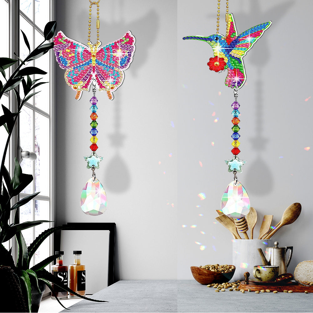 Suncatcher Diamond Drawing Hanging Ornament Kit (Butterfly Hummingbird)