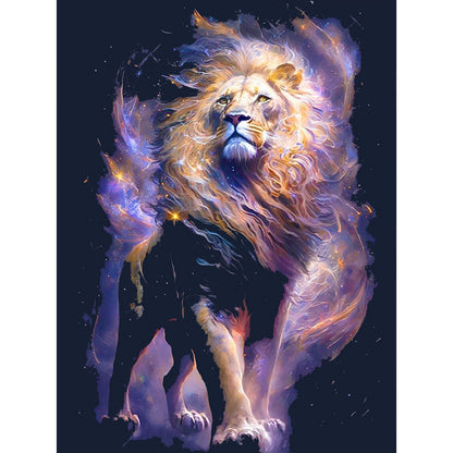 Starry Sky Lion - Full Round Drill Diamond Painting 30*40CM