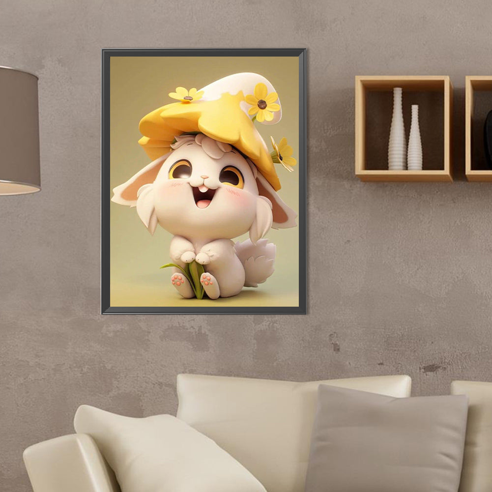 Cheerful Bunny - Full Round Drill Diamond Painting 30*40CM