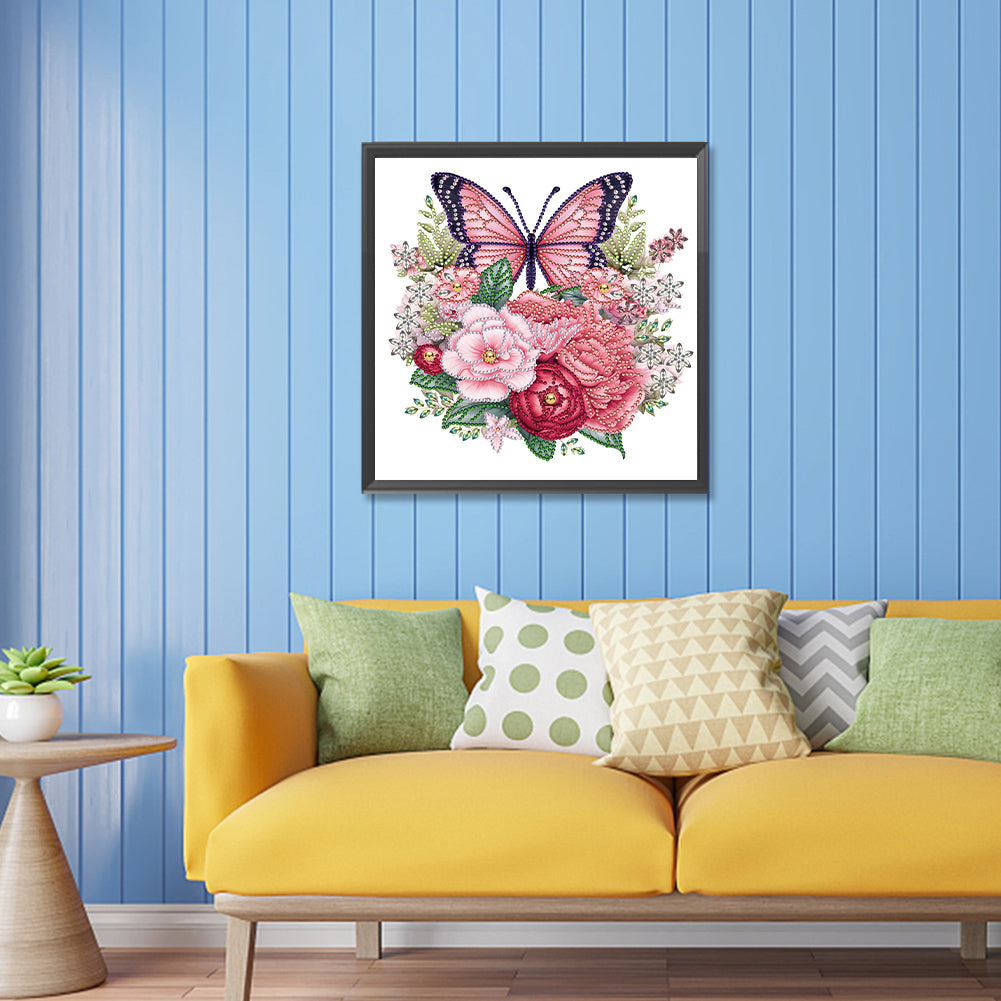 Garden Butterfly - Special Shaped Drill Diamond Painting 30*30CM