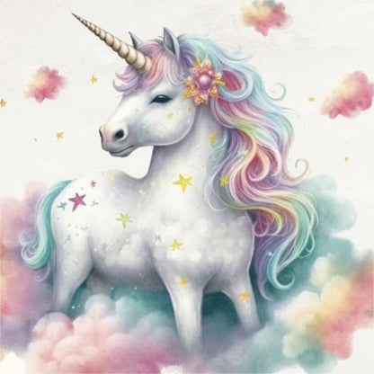 Colorful Cloud Unicorn - Full Round Drill Diamond Painting 30*30CM