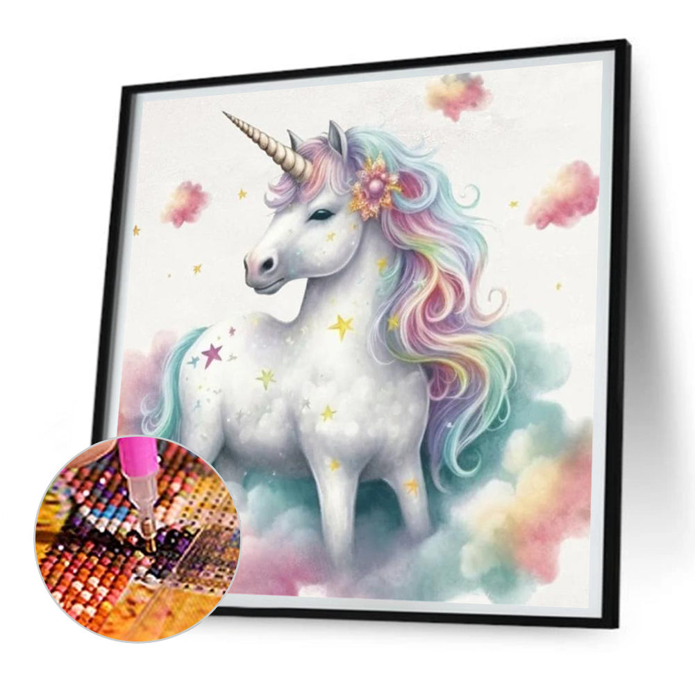 Colorful Cloud Unicorn - Full Round Drill Diamond Painting 30*30CM