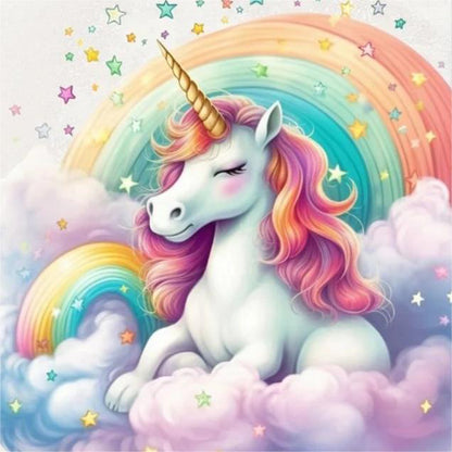 Colorful Cloud Unicorn - Full Round Drill Diamond Painting 30*30CM