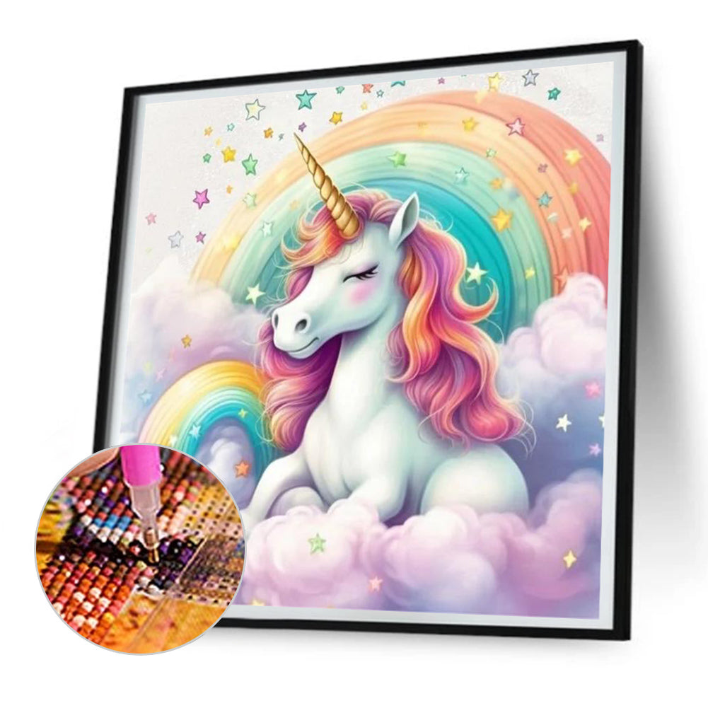 Colorful Cloud Unicorn - Full Round Drill Diamond Painting 30*30CM