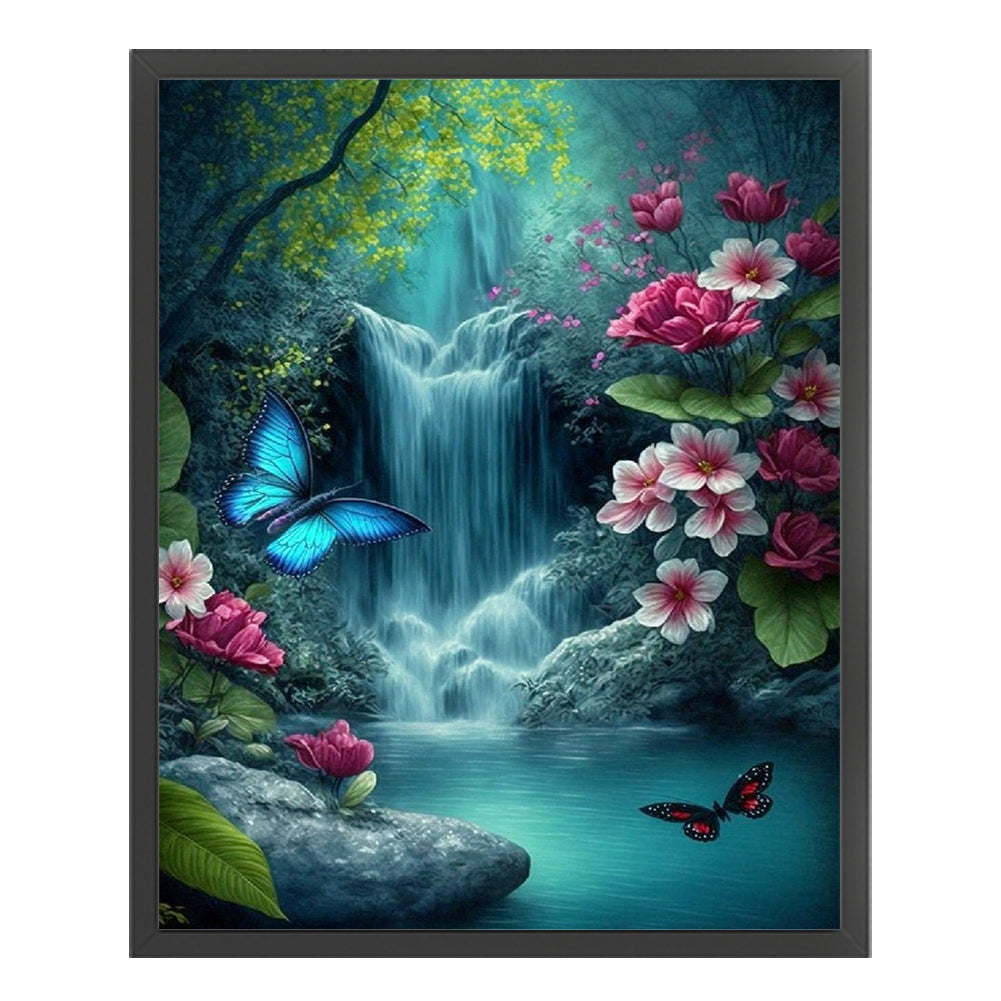 Butterfly Waterfall - 11CT Stamped Cross Stitch 40*50CM