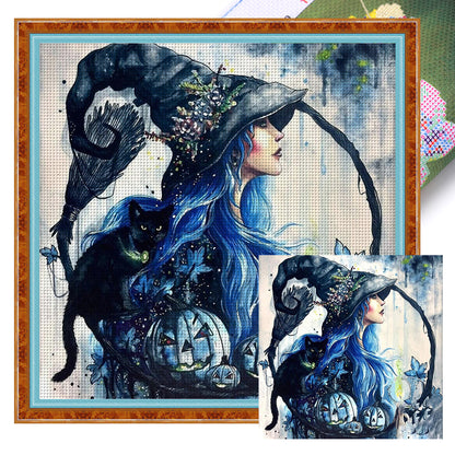 Witch - 11CT Stamped Cross Stitch 50*50CM