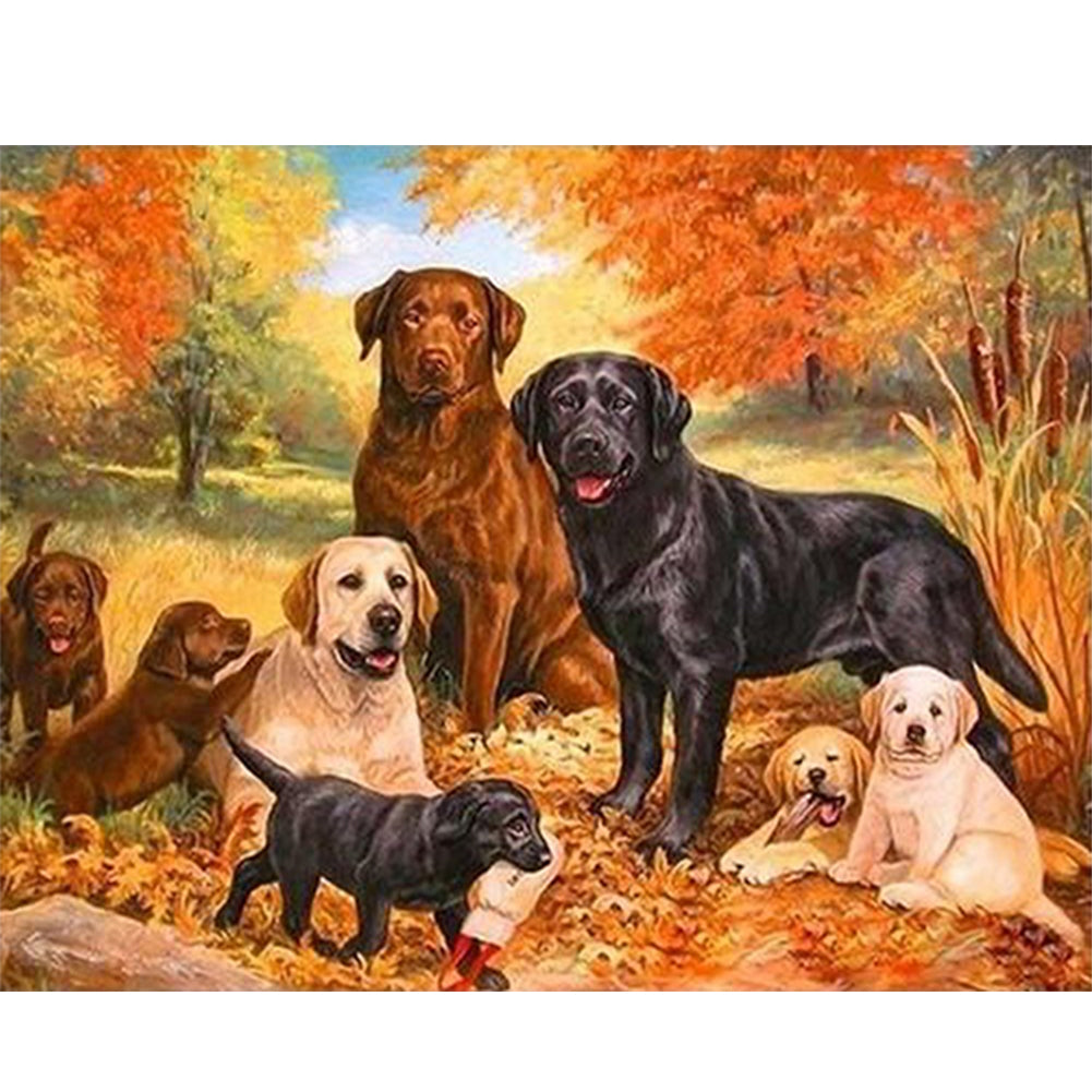 A Group Of Dogs - 11CT Stamped Cross Stitch 50*40CM