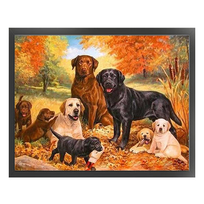 A Group Of Dogs - 11CT Stamped Cross Stitch 50*40CM