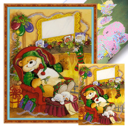 ?Christmas Bear - 11CT Stamped Cross Stitch 40*55CM