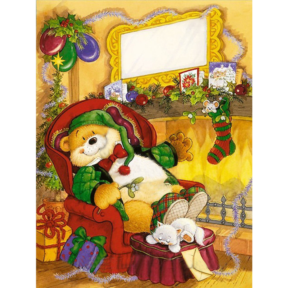 ?Christmas Bear - 11CT Stamped Cross Stitch 40*55CM