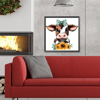 Sunflower Cow - Full Round Drill Diamond Painting 30*30CM