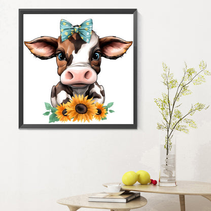 Sunflower Cow - Full Round Drill Diamond Painting 30*30CM