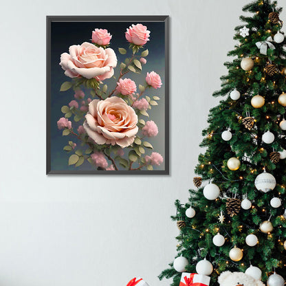 Pink Rose - Full Square Drill Diamond Painting 30*40CM