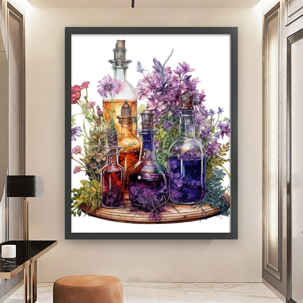 Flowers And Magic Potions - 11CT Stamped Cross Stitch 50*60CM